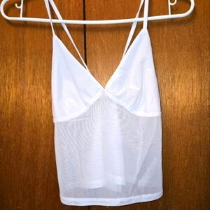 White Mesh Crop Top xs